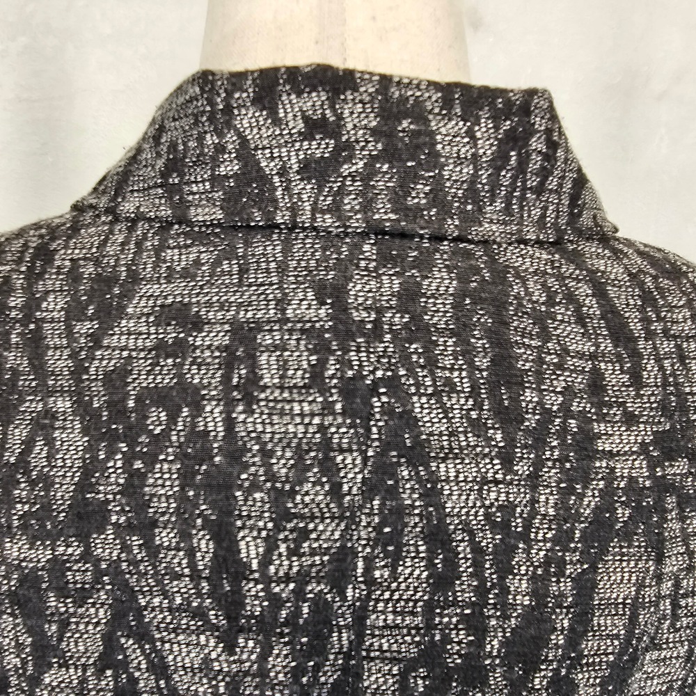 Coldwater‎ Creek Size 12 Black Silver Floral Jacket Blazer Womens Stylish Formal - Picture 4 of 12